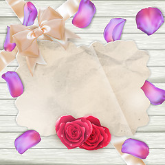 Image showing Fresh tulips Petals and card. EPS 10