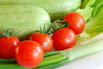 Image showing Fresh tomatoes and squash