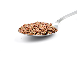 Image showing Flax seed on spoon