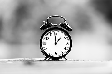 Image showing Vintage background with retro alarm clock