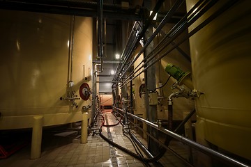 Image showing Industrial interior with welded silos