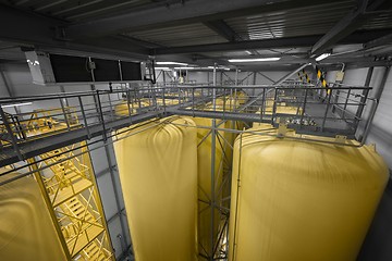 Image showing Industrial interior with welded silos