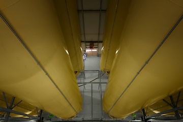 Image showing Industrial interior with welded silos