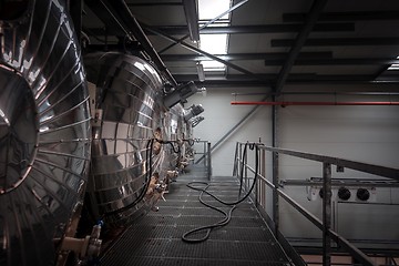 Image showing Industrial interior of an alcohol factory