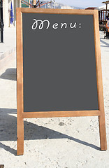 Image showing Restaurant menu chalkboard 