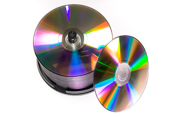 Image showing Stack of generic DVD recordables