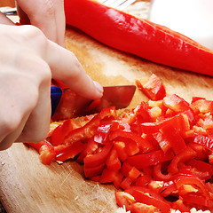 Image showing Chopping vegetables