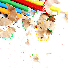 Image showing Pencils and wood shavings