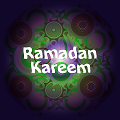 Image showing Arabic Islamic calligraphy of text Ramadan Kareem on abstract background