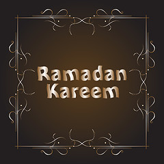 Image showing holiday illustration of Ramadan Kareem label. lettering composition of muslim holy month