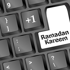 Image showing Computer keyboard with ramadan kareem word on it