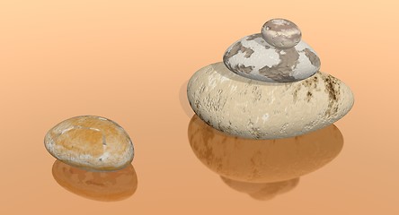 Image showing pebble and stack of pebbles