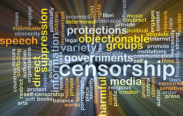 Image showing Censorship background concept glowing