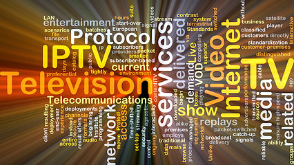 Image showing Internet protocol television IPTV background concept glowing