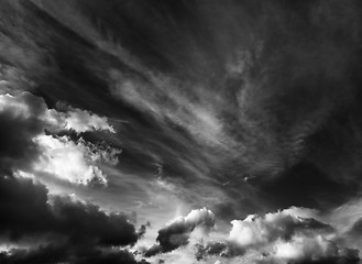 Image showing Black and white cloudscape background