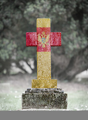 Image showing Gravestone in the cemetery - Montenegro