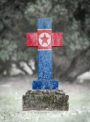 Image showing Gravestone in the cemetery - North Korea