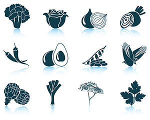Image showing Set of vegetable icons