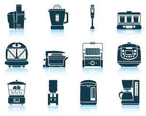 Image showing Set of kitchen equipment icons