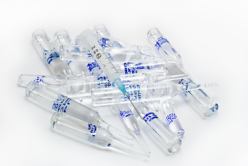 Image showing Syringe and ampoules