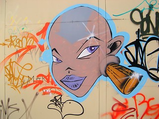 Image showing graffiti - the young skinhead girl