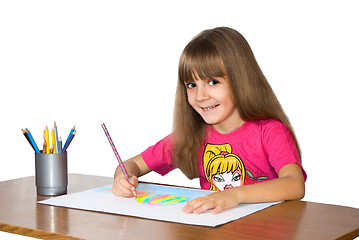 Image showing The drawing girl