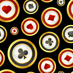 Image showing Card suits. Seamless pattern.