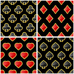 Image showing Card suits. Seamless pattern.