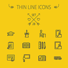 Image showing Education thin line icon set