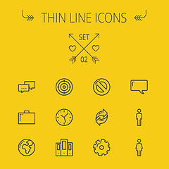 Image showing Technology thin line icon set