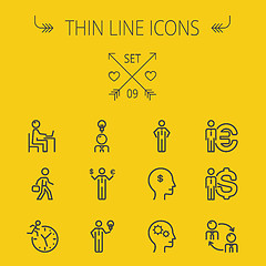 Image showing Business thin line icon set
