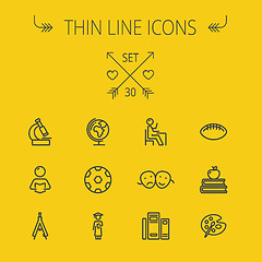 Image showing Education thin line icon set