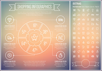 Image showing Shopping Line Design Infographic Template