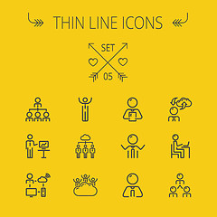 Image showing Business thin line icon set