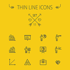 Image showing Business thin line icon set