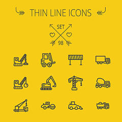 Image showing Construction thin line icon set