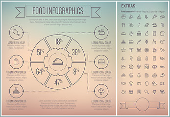 Image showing Food Line Design Infographic Template