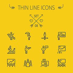 Image showing Business thin line icon set.