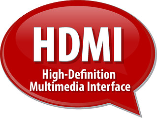 Image showing HDMI acronym definition speech bubble illustration