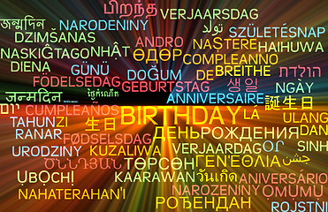 Image showing Birthday multilanguage wordcloud background concept