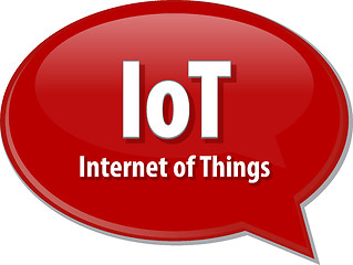 Image showing IoT acronym definition speech bubble illustration