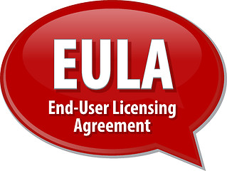 Image showing EULA acronym definition speech bubble illustration