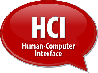 Image showing HCI acronym definition speech bubble illustration