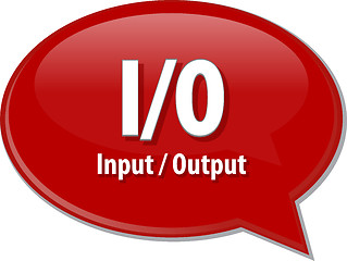 Image showing I/O acronym definition speech bubble illustration