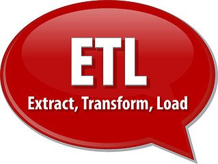 Image showing ETL acronym definition speech bubble illustration