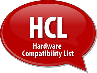 Image showing HCL acronym definition speech bubble illustration