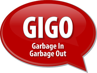 Image showing GIGO acronym definition speech bubble illustration