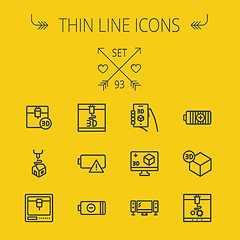 Image showing Technology thin line icon set