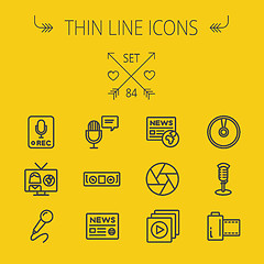 Image showing Mutimedia thin line icon set