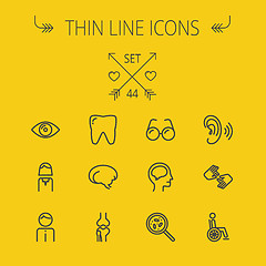 Image showing Medicine thin line icon set